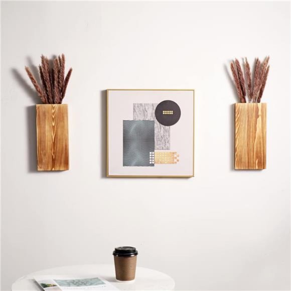 2 Pack Wood Wall Planter for Dried Flowers and Artificial Greenery Plants - Picture 3 of 4